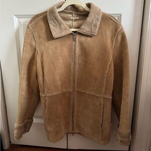 Vintage Guess Tan Leather Jacket with Zipper